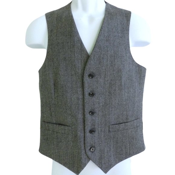 Givenchy Paris Mens Wool Vest Waistcoat Spell Out Branding Back Tie Cincher
